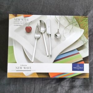 NIB Villeroy & Boch New Wave 64-Piece Cutlery Set